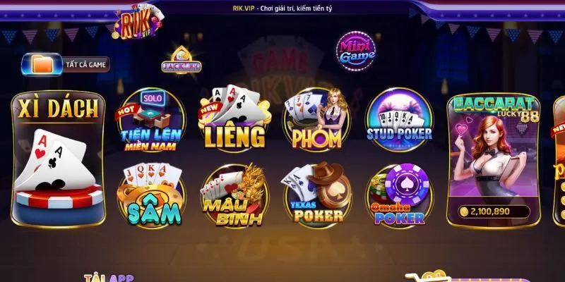 Điểm danh các game hot có tại game bài đổi thưởng Rikvip
