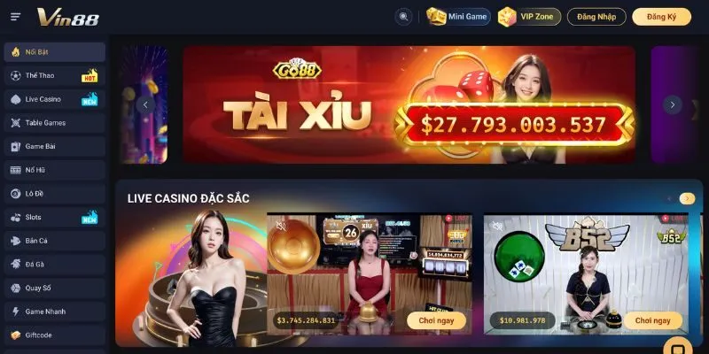 Game bài đổi thưởng Vin88