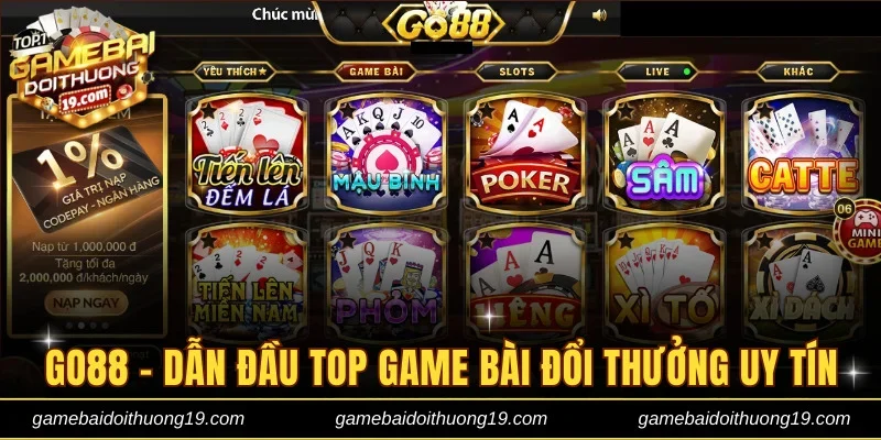 Go88 - Dẫn đầu top game bài đổi thưởng uy tín