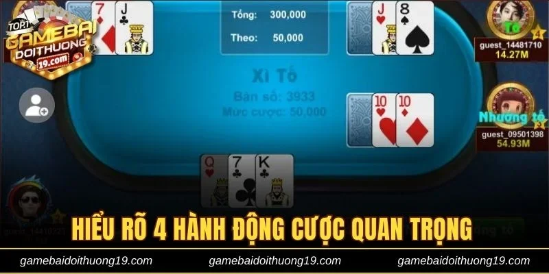 Hiểu rõ 4 hành động cược quan trọng