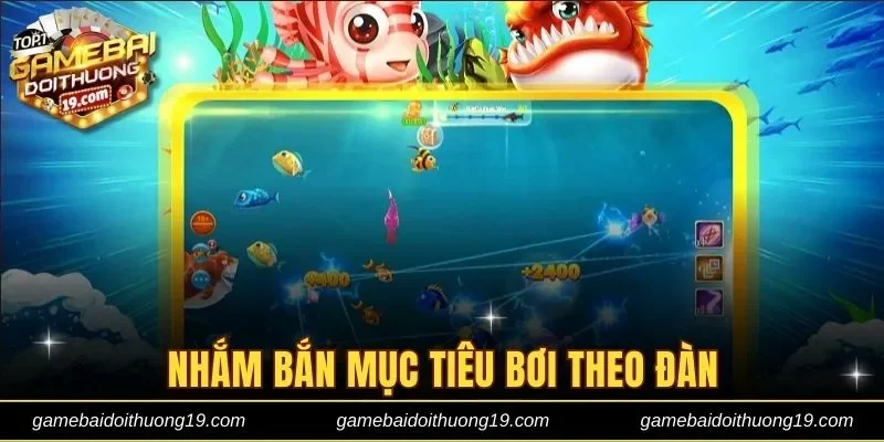 Nhắm bắn mục tiêu bơi theo đàn