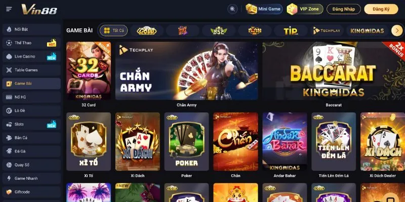 Những thông tin nên biết về game bài đổi thưởng Vin88