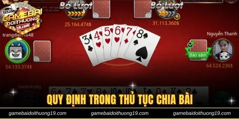 Quy định trong thủ tục chia bài