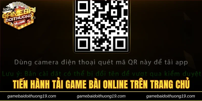 Tiến hành tải game bài online trên trang chủ