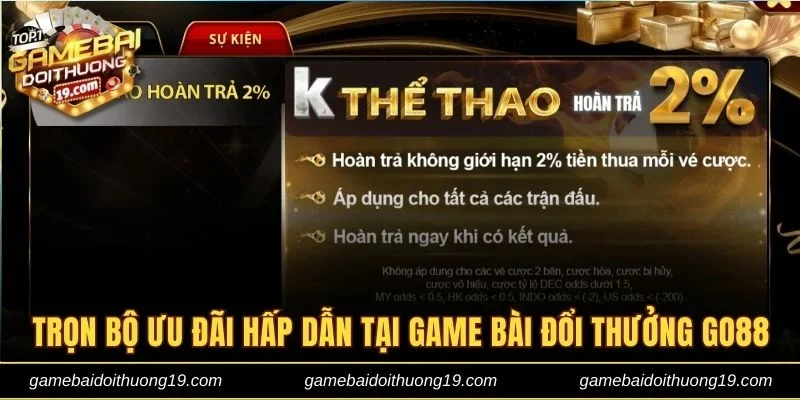Trọn bộ ưu đãi hấp dẫn tại game bài đổi thưởng Go88